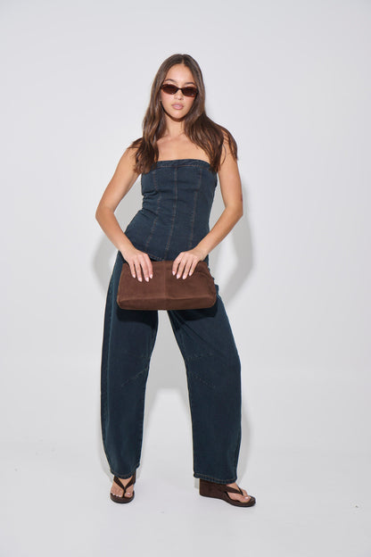 Lex Denim Corset Top Indigo - FINAL SALE