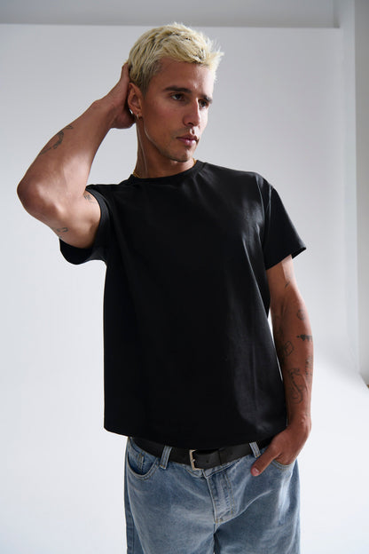 Fitted Stretch Tee Black - FINAL SALE