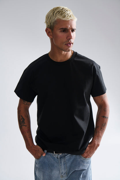 Fitted Stretch Tee Black - FINAL SALE