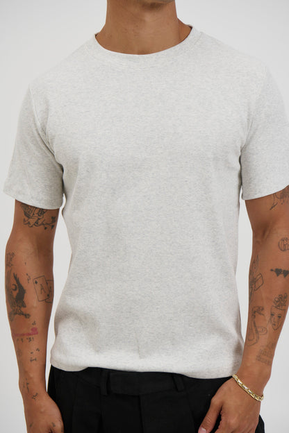 Fitted Ribbed Tee Grey - FINAL SALE