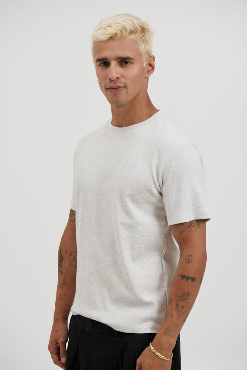 Fitted Ribbed Tee Grey - FINAL SALE