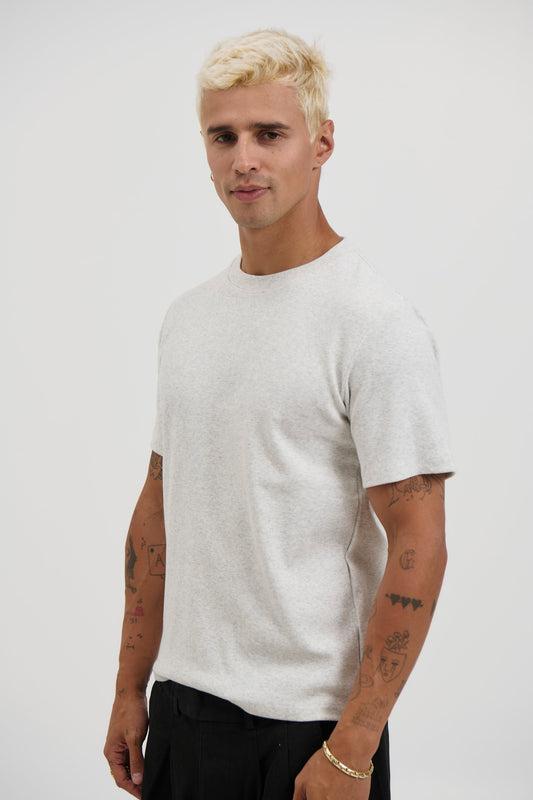 Fitted Ribbed Tee Grey - FINAL SALE