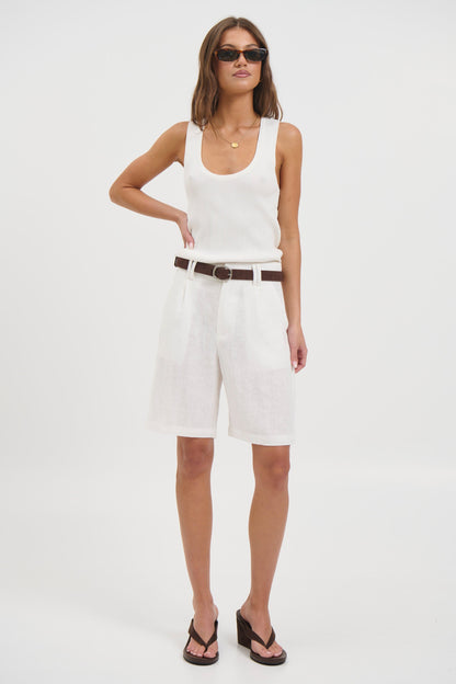 Dora Linen Short White