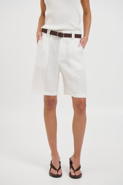 Dora Linen Short White