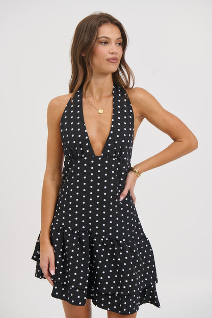 Delta Polka Dot Dress Black - FINAL SALE