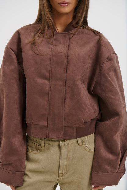 Legacy Suede Bomber Coffee
