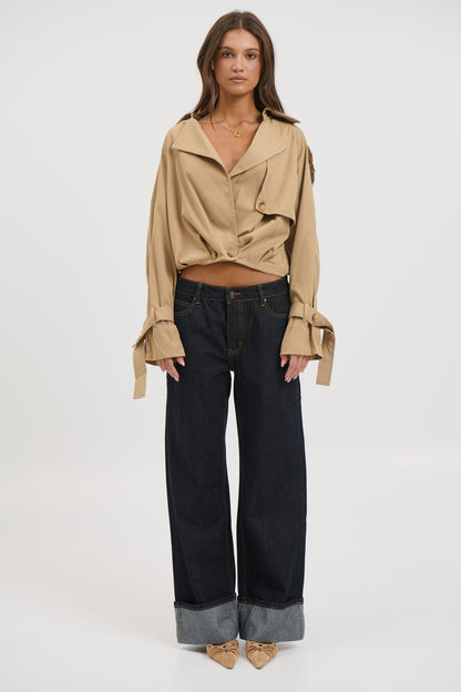 Elvira Cropped Trench Beige