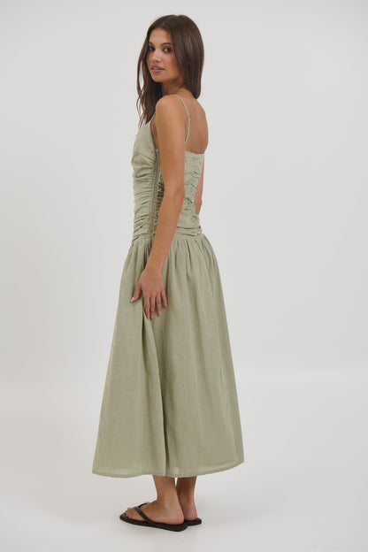 Amity Midi Dress Sage - FINAL SALE
