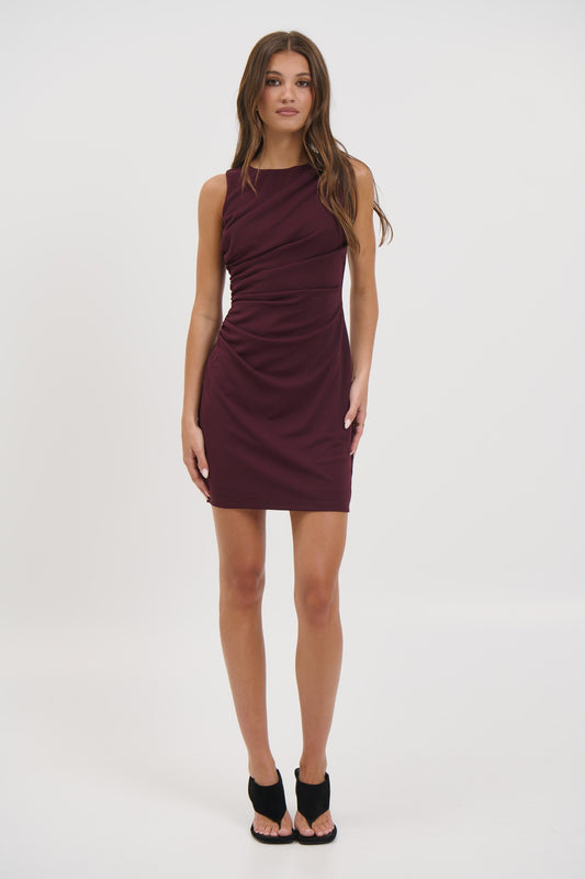 Avalee Mini Dress Plum - FINAL SALE