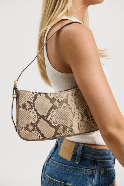 Lilu Shoulder Bag Natural Snake