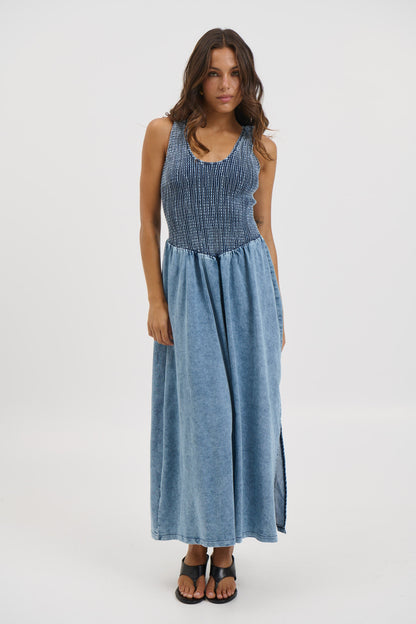 Hattie Maxi Dress Denim Blue - FINAL SALE