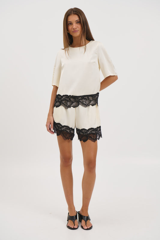 Alias Lace Trim Top White - FINAL SALE