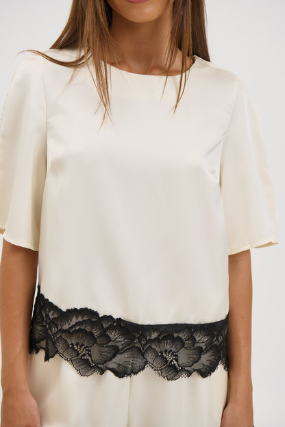 Alias Lace Trim Top White - FINAL SALE