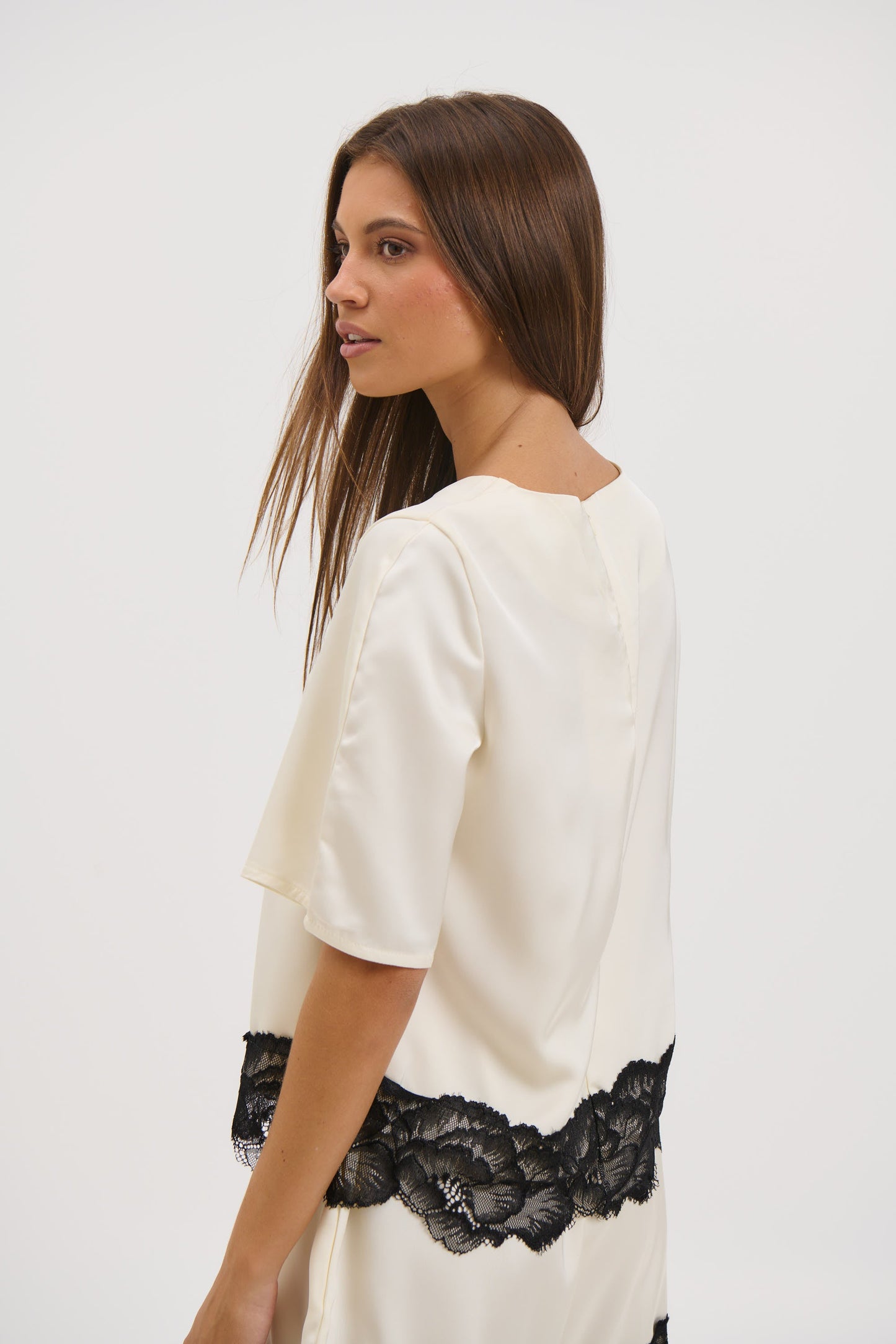 Alias Lace Trim Top White - FINAL SALE