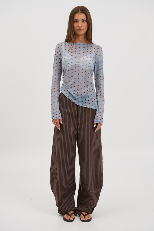 Lina Sheer Top Blue