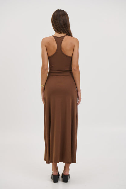 Alma Midi Dress Chocolate