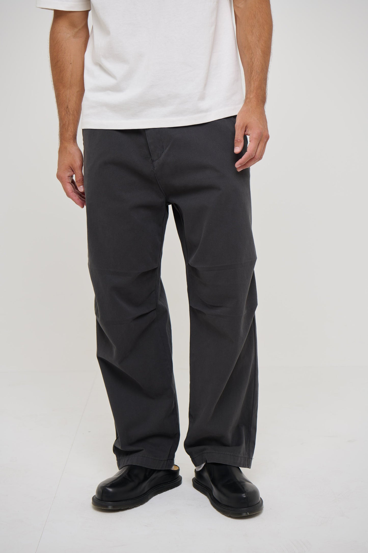 Baggy Knee Pleat Pant Charcoal - FINAL SALE