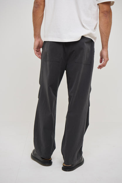 Baggy Knee Pleat Pant Charcoal - FINAL SALE