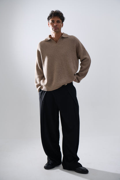 Jay Knitted Polo Oat