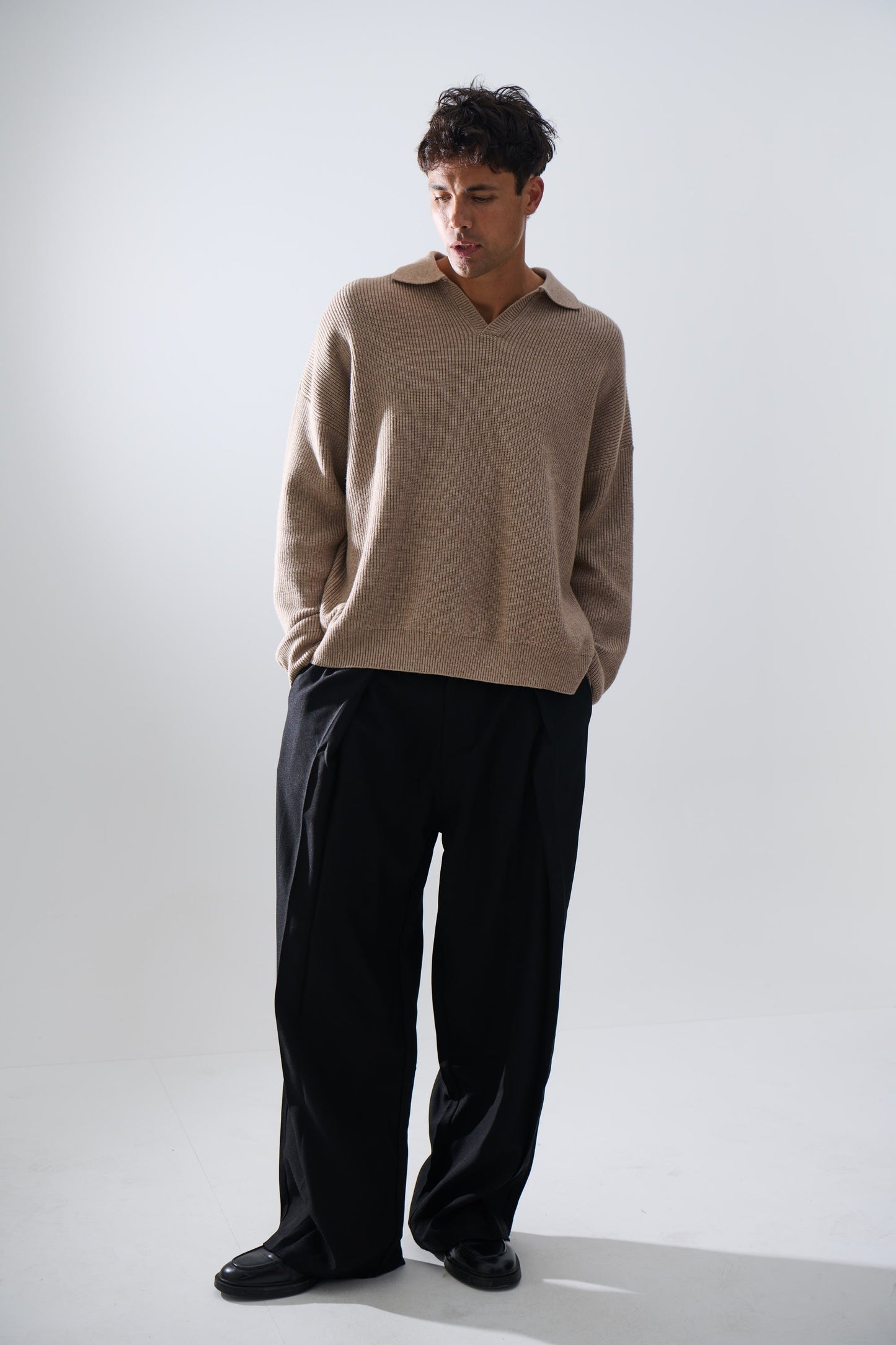 Jay Knitted Polo Oat