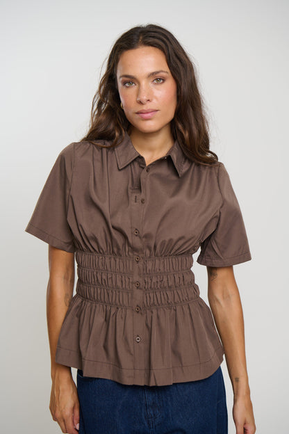 Brooke Short Sleeve Shirt Chocolate