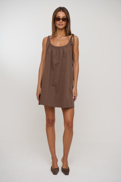 Laine Mini Dress Chocolate