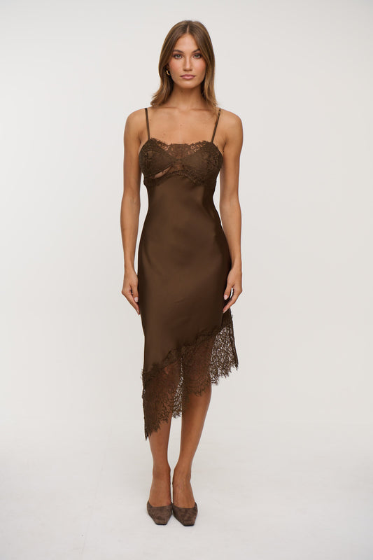 Indy Lace Dress Chocolate