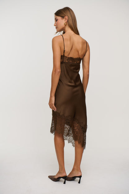 Indy Lace Dress Chocolate