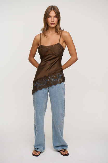 Goldie Lace Top Chocolate