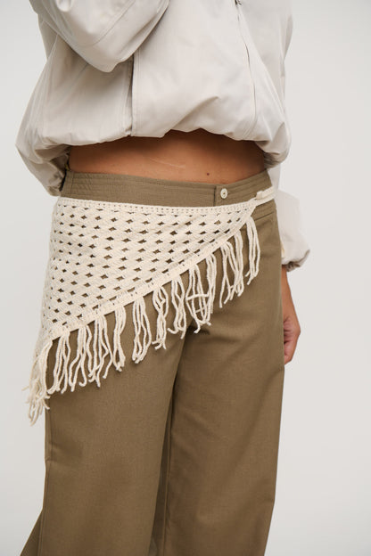 Elijah Tassel Belt Cream