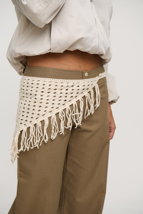 Elijah Tassel Belt Cream