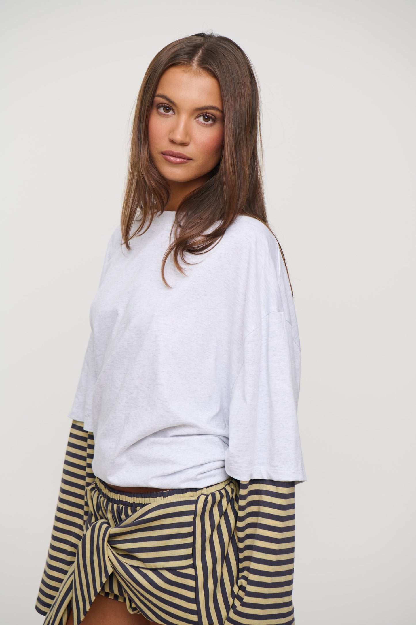 Bottega Shirt Beige Stripe