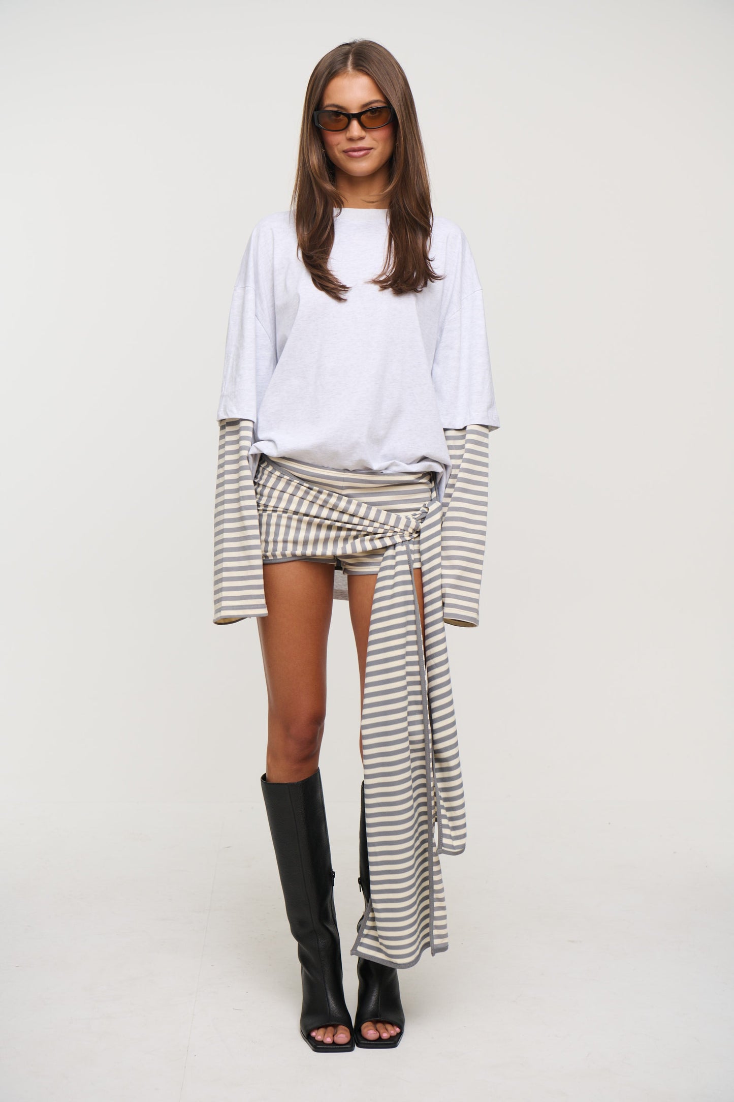 Bloom Skort Ash Stripe