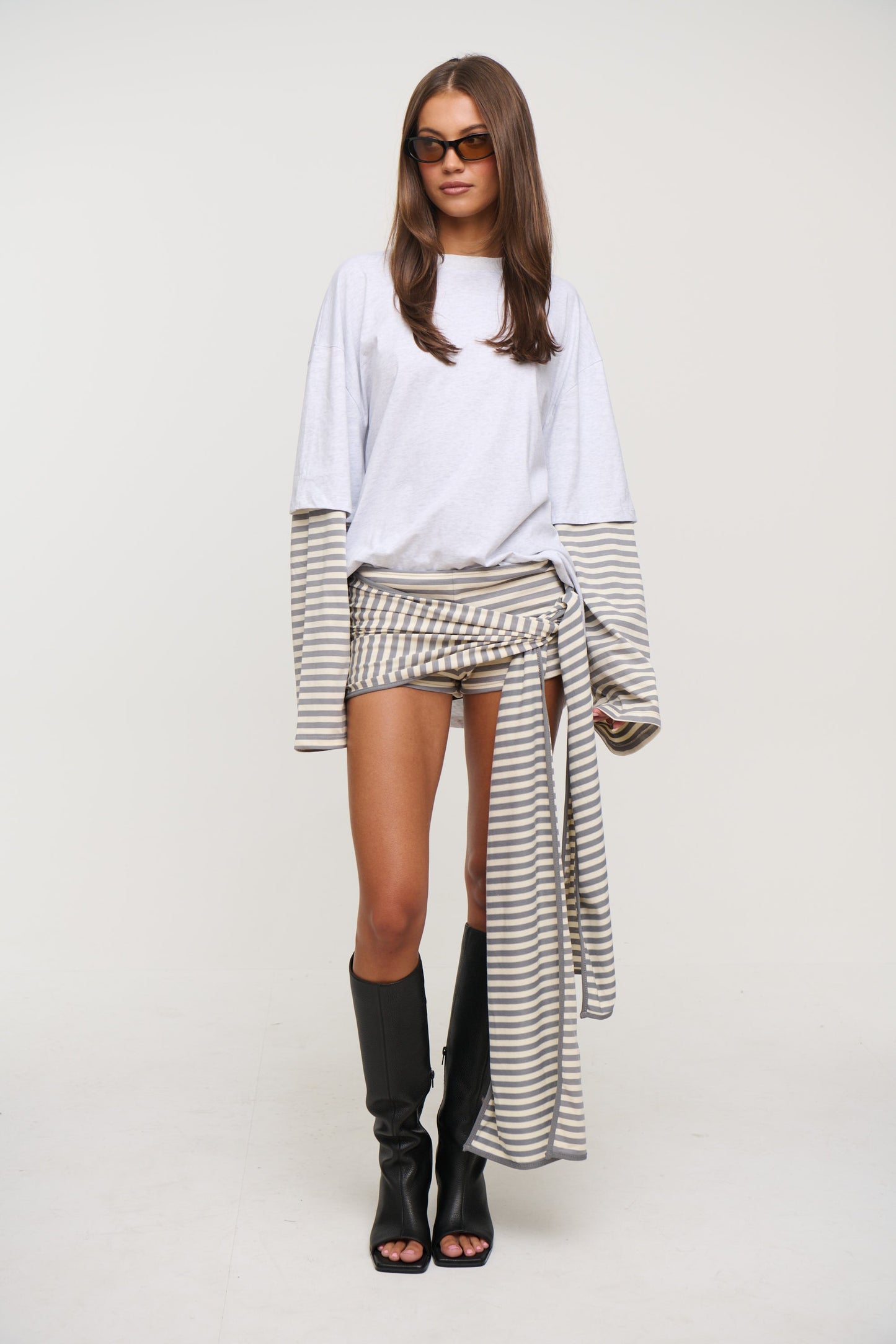 Bloom Skort Ash Stripe