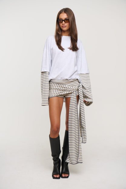 Bloom Skort Ash Stripe