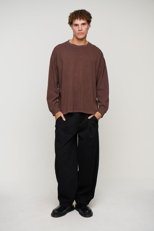 Enzyme Wash Long Sleeve Choc