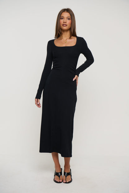 Alma Long Sleeve Dress Black