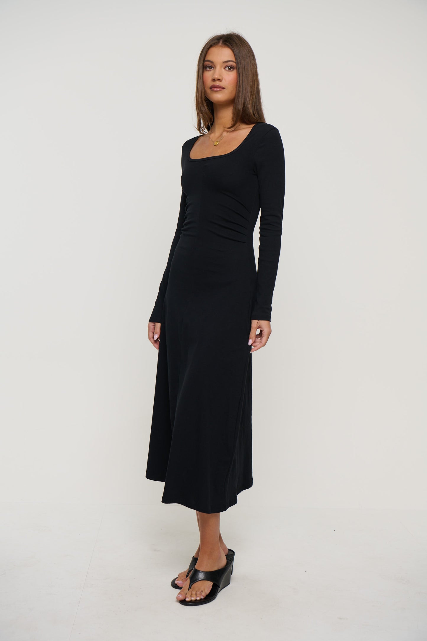 Alma Long Sleeve Dress Black