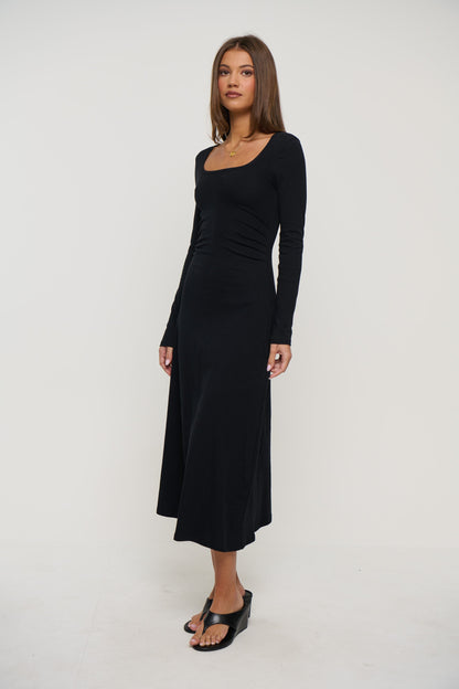 Alma Long Sleeve Dress Black