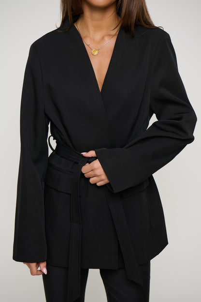 Alysha Collarless Blazer Black