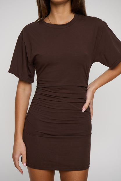 Bridgette Tee Dress Chocolate