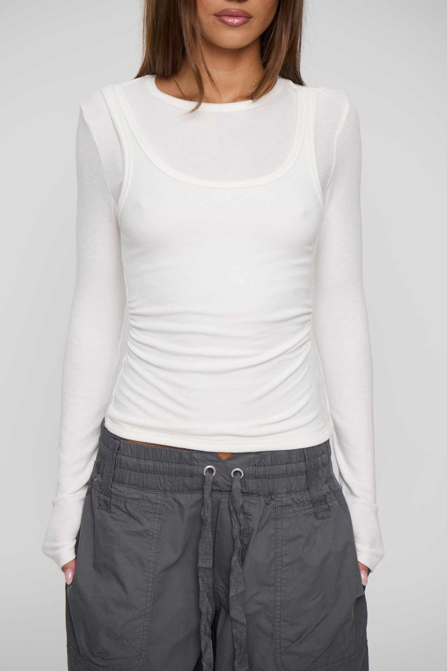 Cristina Layered Long Sleeve White