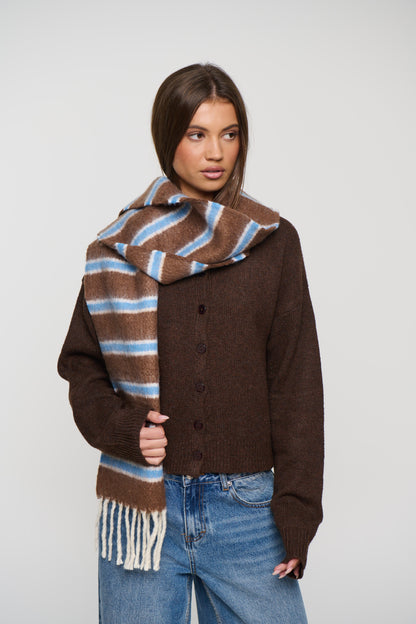 Basil Scarf Sky/Chocolate