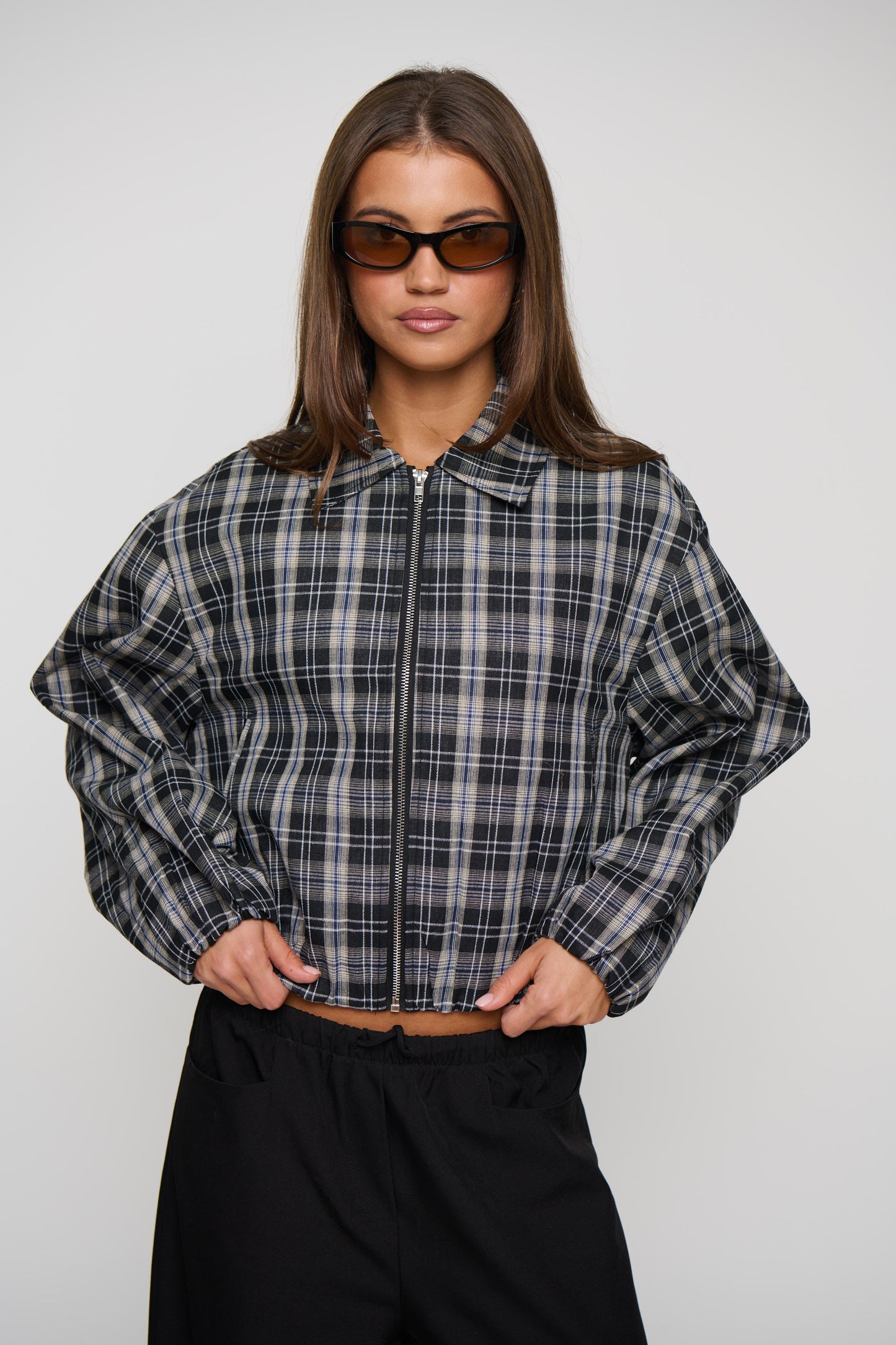 Alix Bomber Plaid