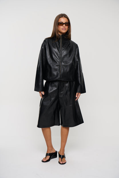 Flora Funnel Neck Jacket Black
