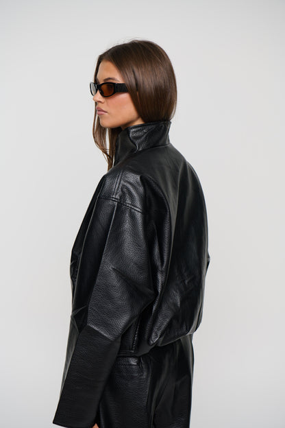 Flora Funnel Neck Jacket Black