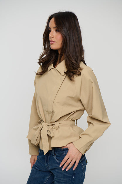 Gigi Cropped Trench Beige