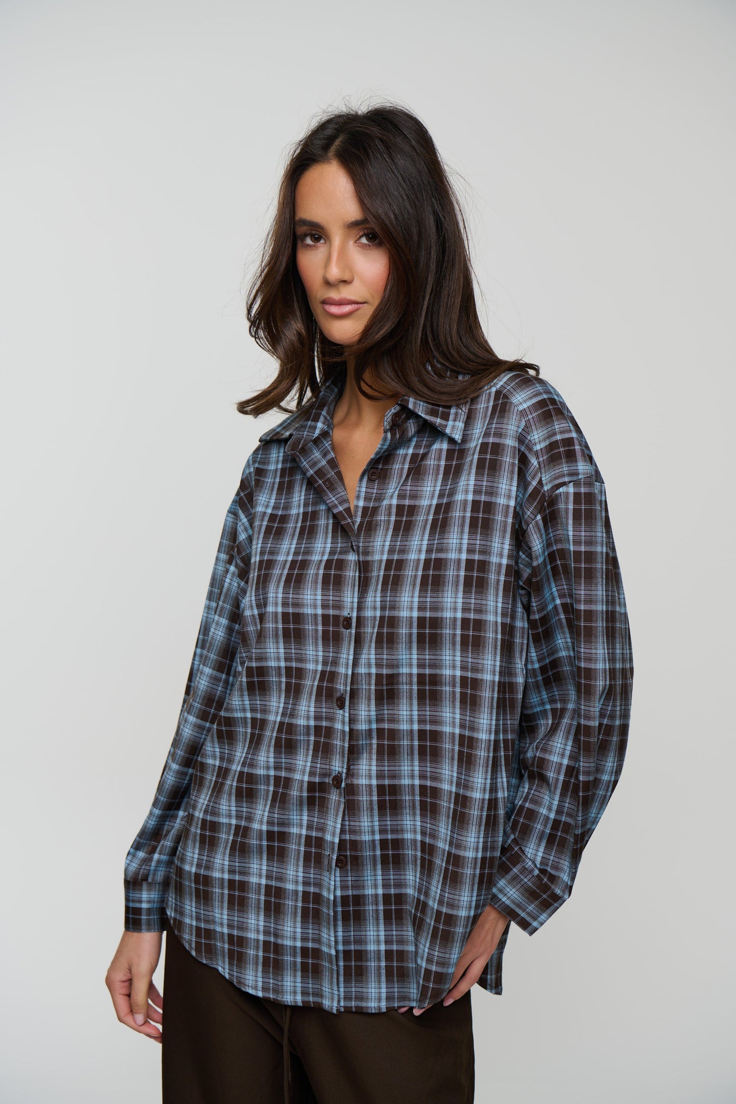 Cooper Shirt Chocolate/Sky