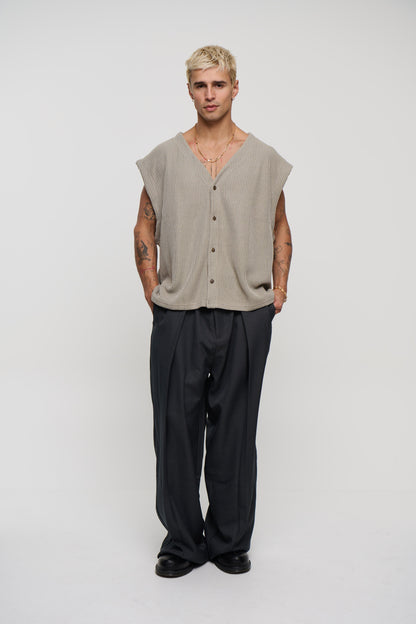 Cassius Knitted Vest Khaki