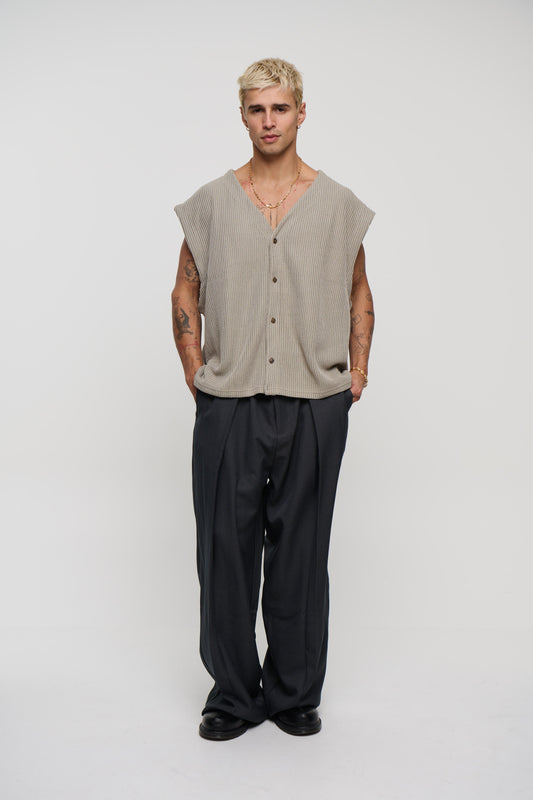 Cassius Knitted Vest Khaki